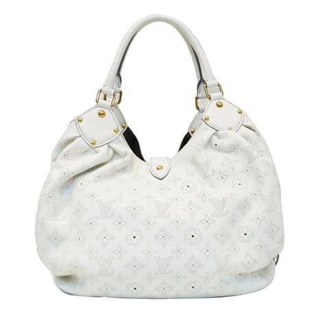 louis vuitton white xl mahina leather shoulder bag